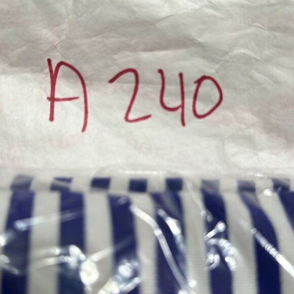 LULULEMON SCOOP NECK STRIPE RACER‎ BACK ATHLETIC WORKOUT TANK TOP BLUE WHITE 10 - Picture 12 of 14